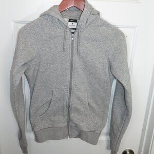 Nike Women's Heather Gray Full Zip Hoodie Sweatshirt Jacket Size Small Swoosh